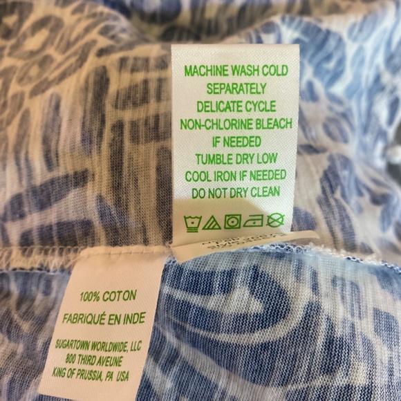 Lilly Pulitzer Blue and White Tassel Tank Top - Picture 2 of 3